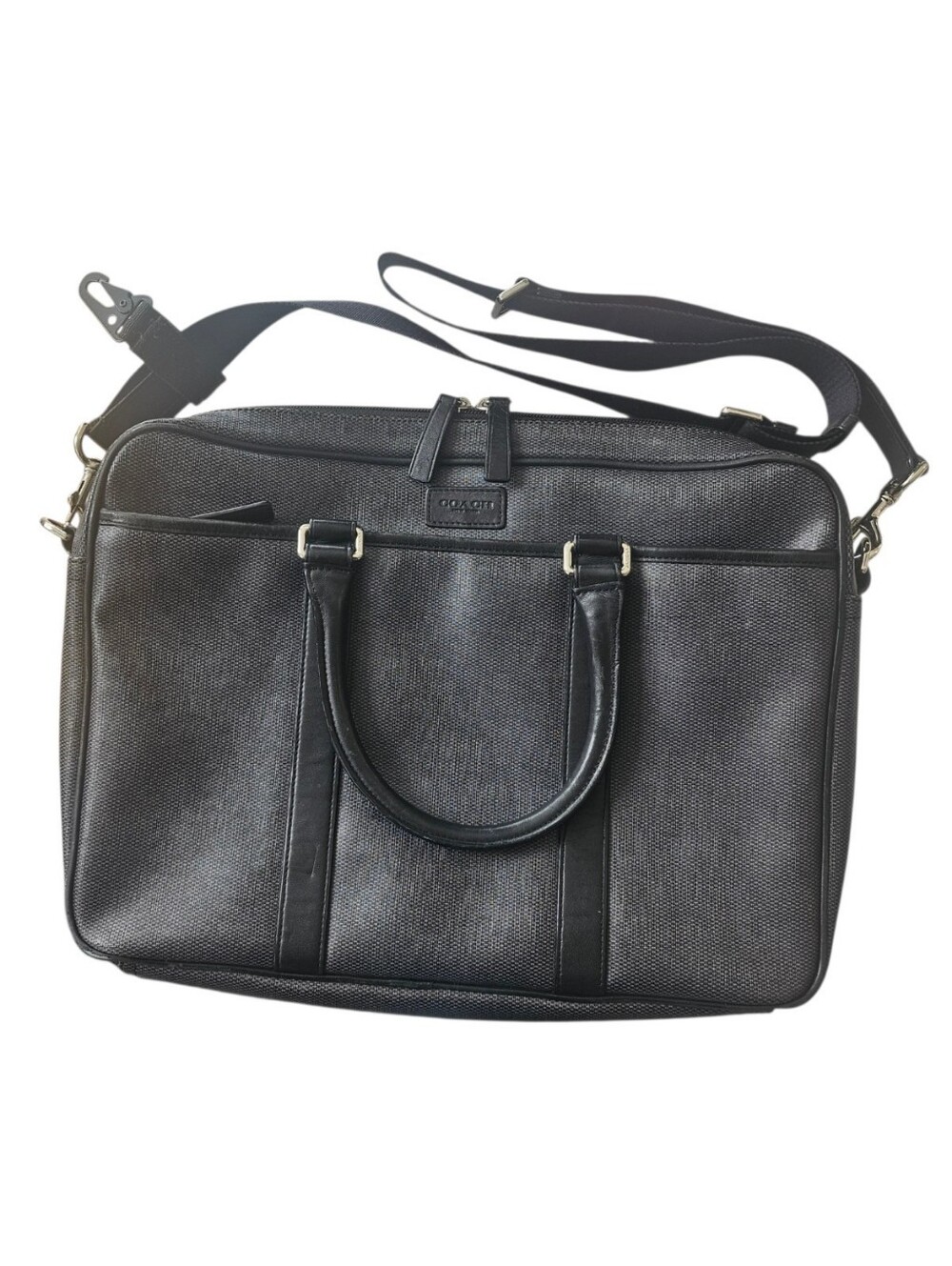 COACH Heritage Check 2-Way Slim Briefcase / Laptop Bag Style F71389